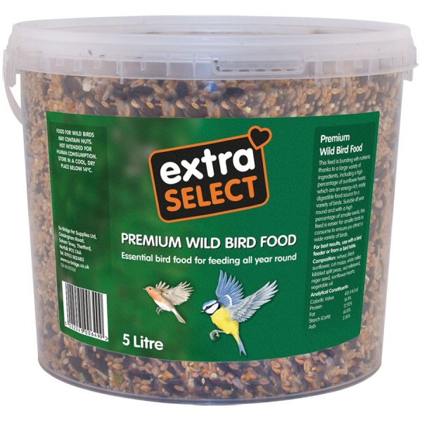 Extra Select Premium Wild Bird Food Bucket 5Ltr