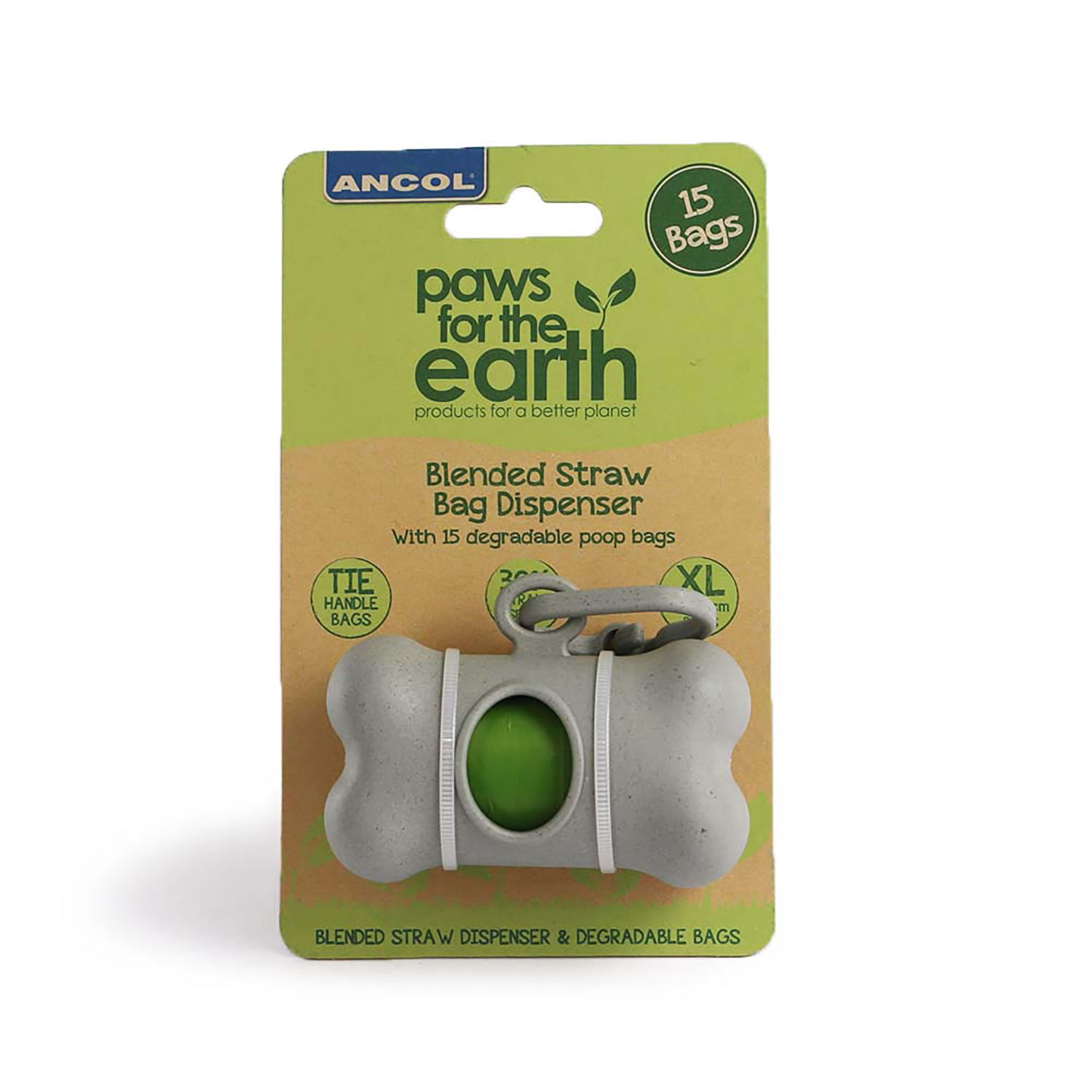 ANCOL PAWS FOR THE EARTH POOP BAG DISPENSER 1 X 15 BAGS