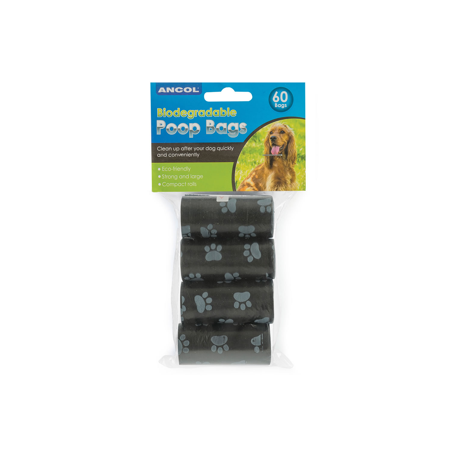 ANCOL PAWS FOR THE EARTH REFILL POOP BAG ROLLS 4 X 15 BAGS