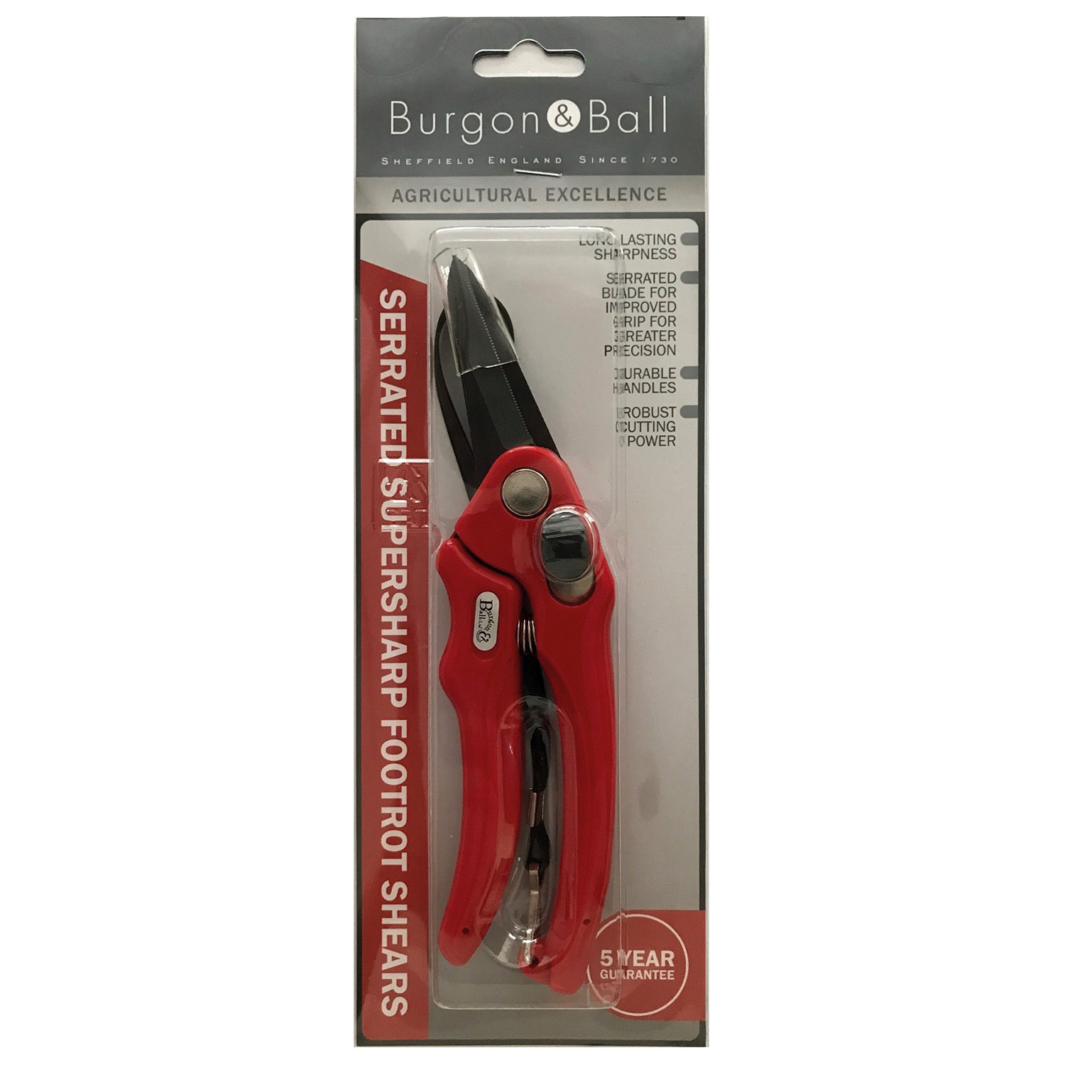 BURGON & BALL FOOTROT SHEARS SERRATED SUPERSHARP