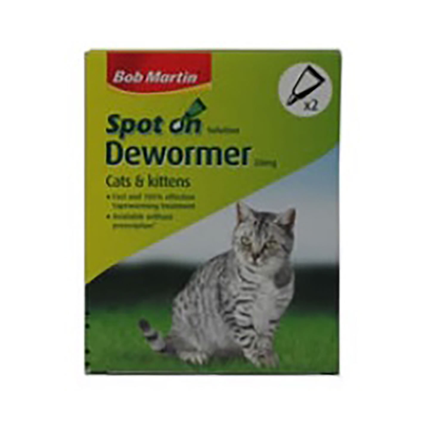 BOB MARTIN CLEAR SPOT ON WORMER FOR CATS & KITTENS BOB MARTIN CLEAR SPOT ON WORMER FOR CATS & KITTENS 2 PIPETTES  2 PIPETTES