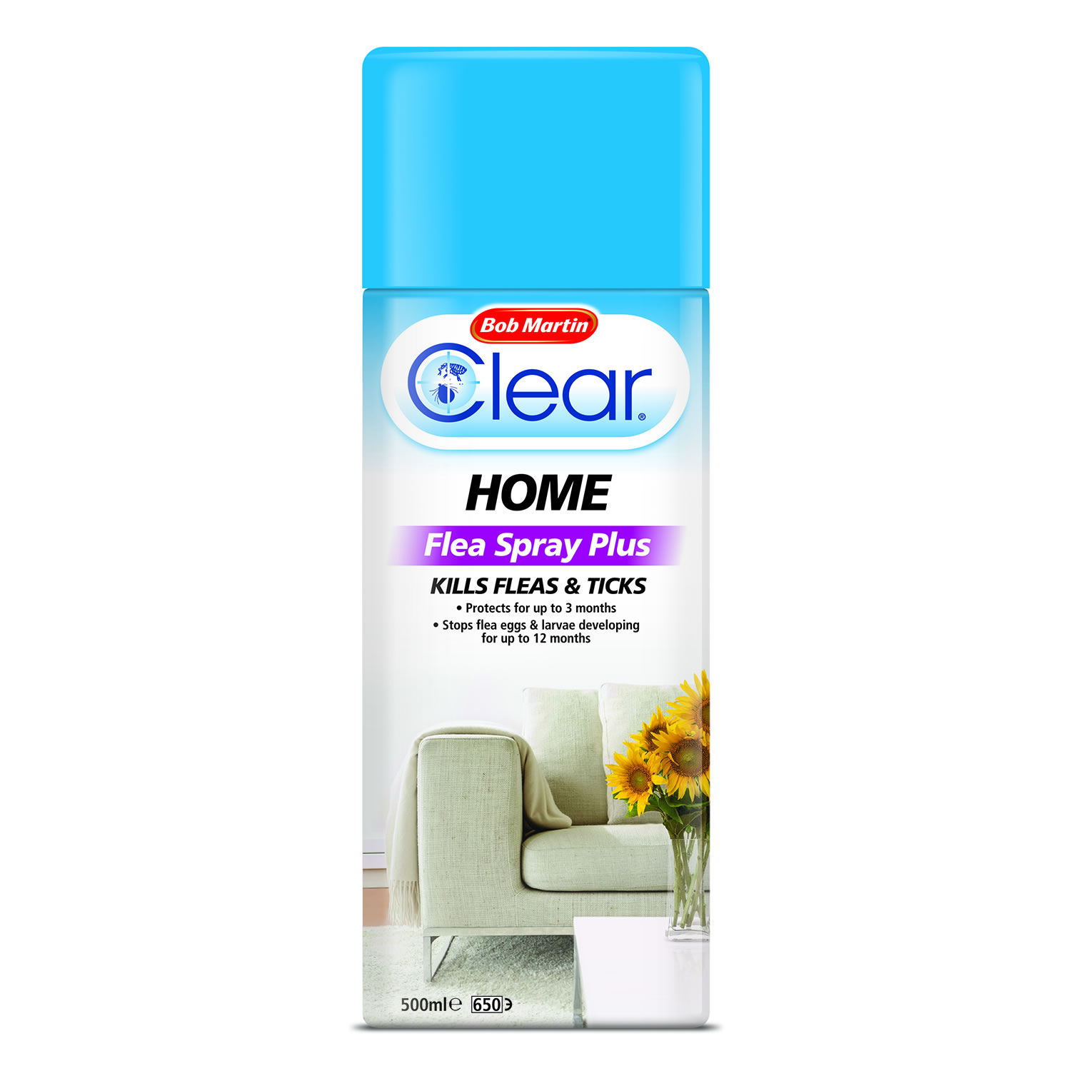 BOB MARTIN CLEAR HOME FLEA SPRAY PLUS BOB MARTIN CLEAR HOME FLEA SPRAY PLUS 500 ML  500 ML