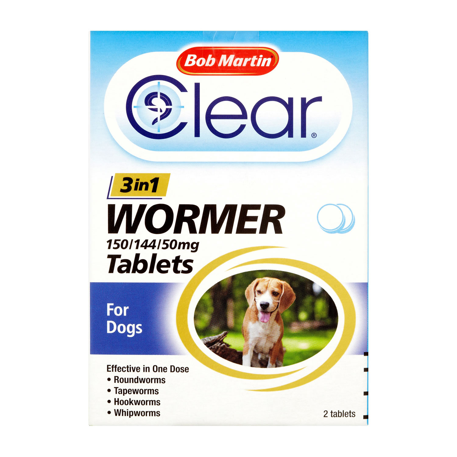 BOB MARTIN CLEAR 3-IN-1 WORMER TABLETS FOR DOGS BOB MARTIN CLEAR 3-IN-1 WORMER TABLETS FOR DOGS 2 PACK  2 PACK