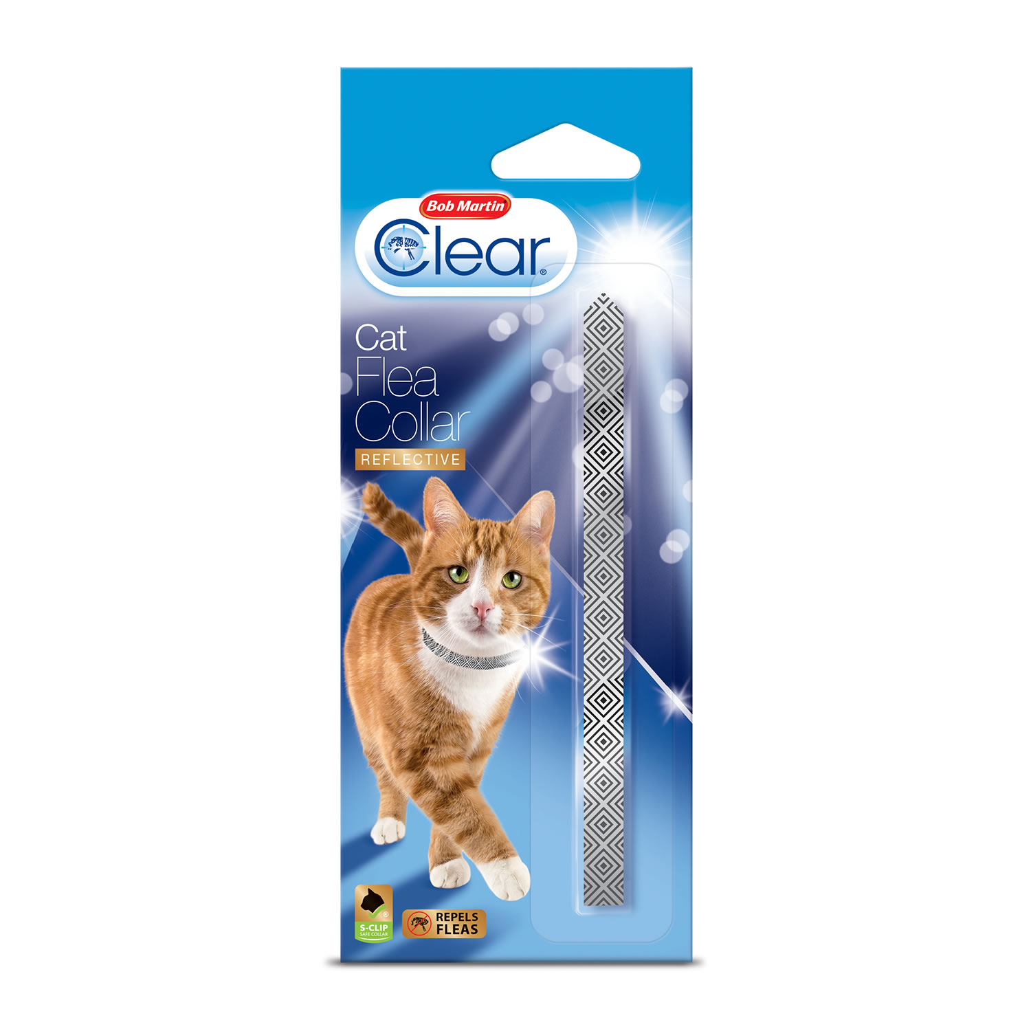 BOB MARTIN CLEAR CAT FLEA COLLAR REFLECTIVE BOB MARTIN CLEAR CAT FLEA COLLAR REFLECTIVE  REFLECTIVE MONOCHROME