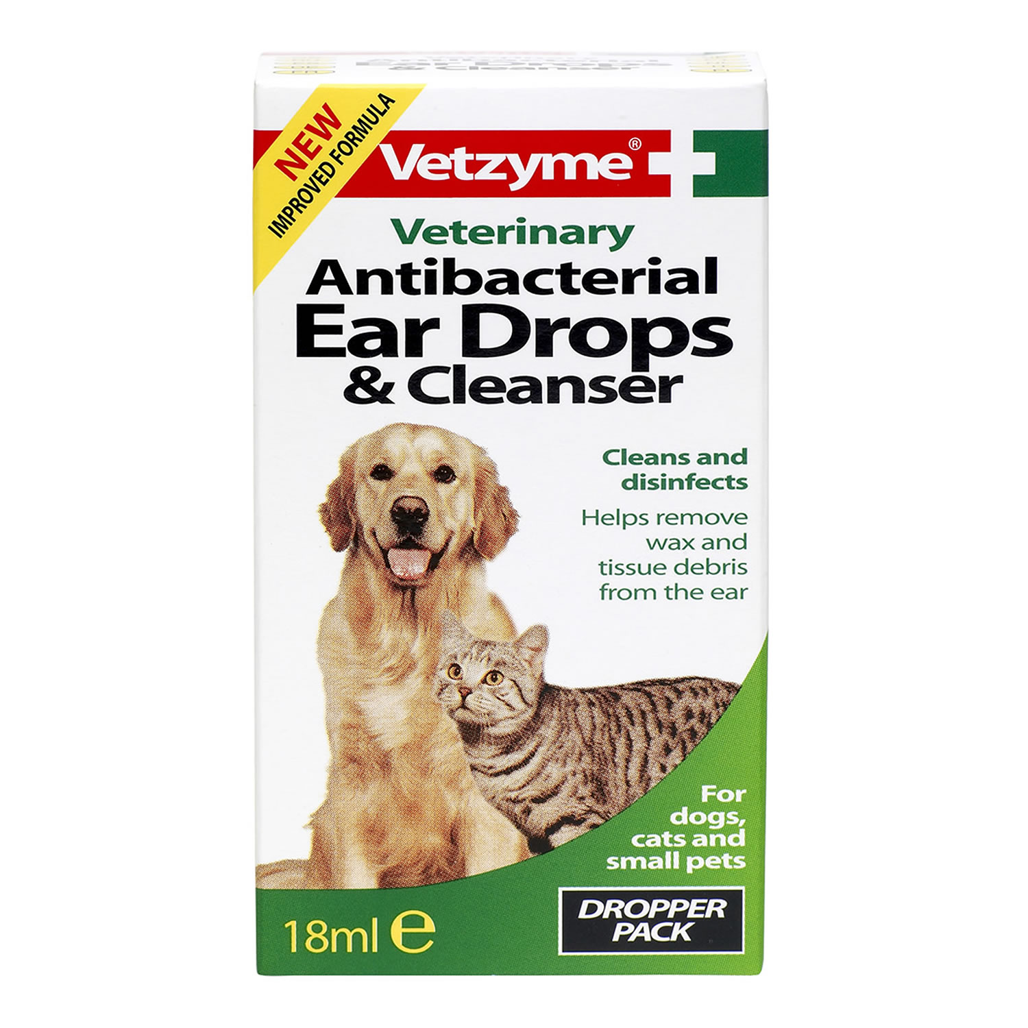 VETZYME ANTIBACTERIAL EAR DROPS & CLEANSER VETZYME ANTIBACTERIAL EAR DROPS & CLEANSER 18 ML  18 ML