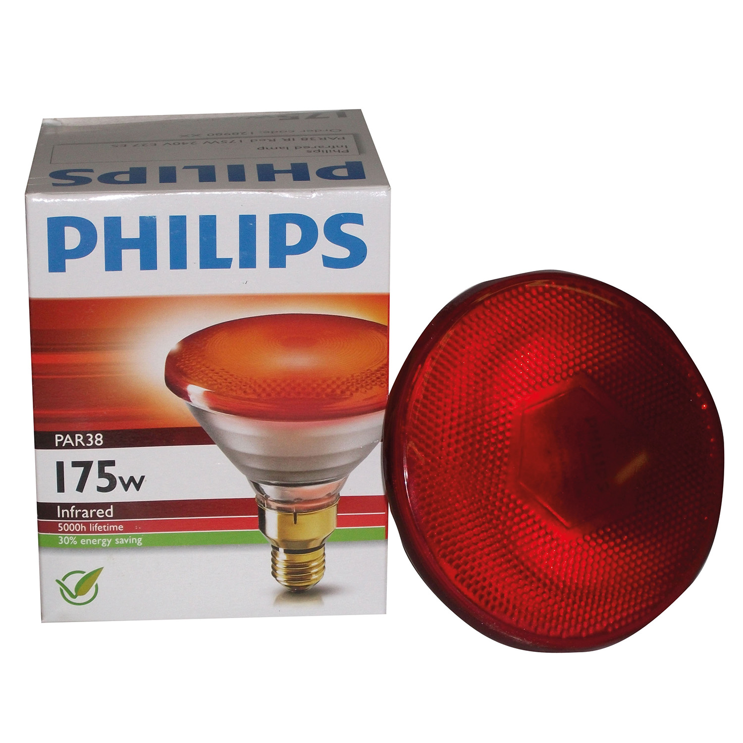 PHILIPS LAMP INFRA-RED PAR38 ES RED  175 WATT