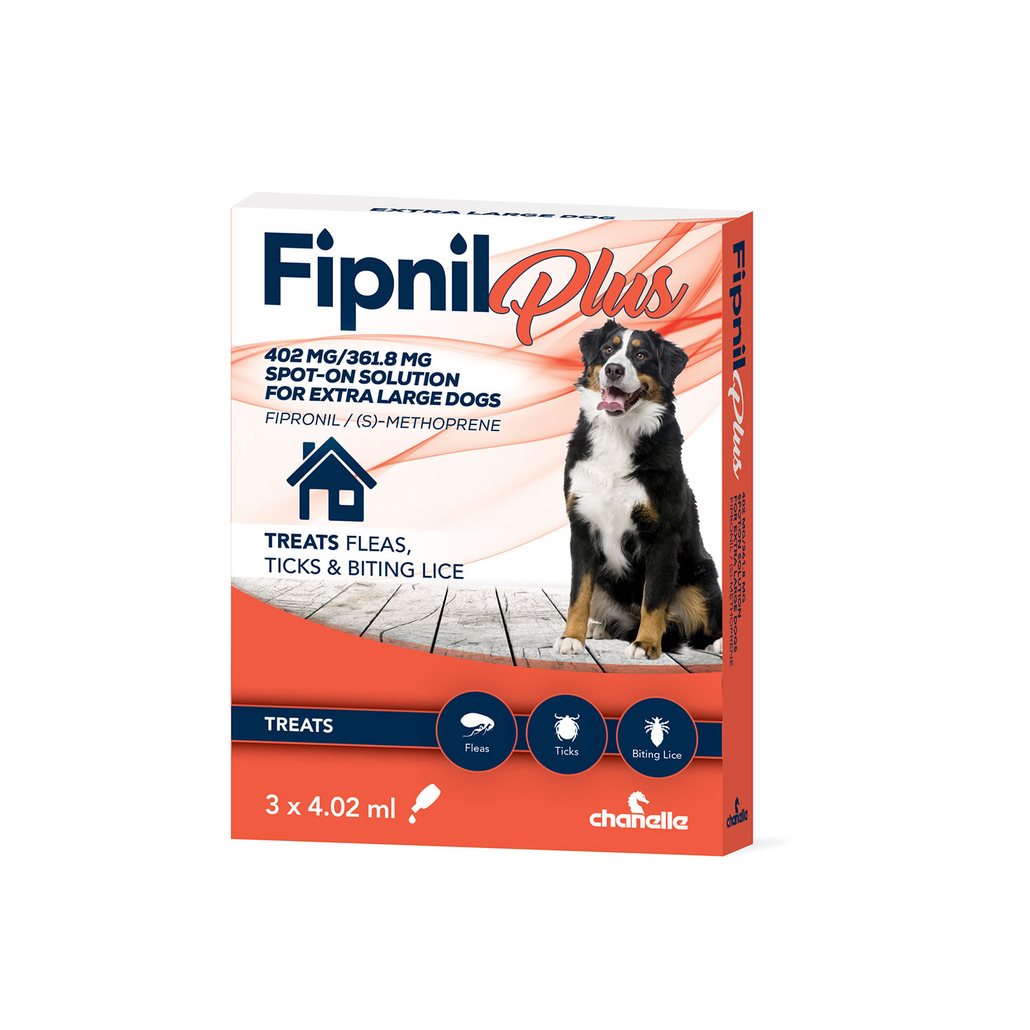 CHANELLE FIPNIL PLUS SPOT-ON FOR EXTRA LARGE DOGS 3 PIPETTES 40 - 60 KG - 3 PIPETTES