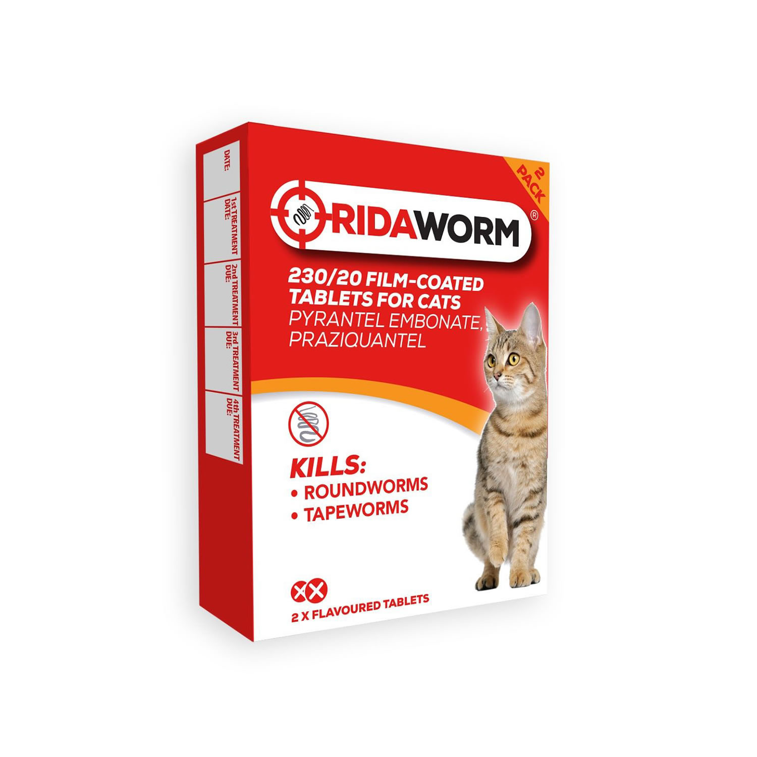CHANELLE RIDAWORM CAT TABLETS 2 TABLETS 2 TABLETS