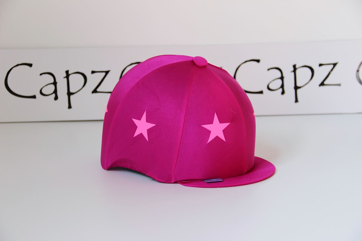 CAPZ MOTIF CAP COVER LYCRA STARZ CERISE/FLUORESCENT PINK  STARS