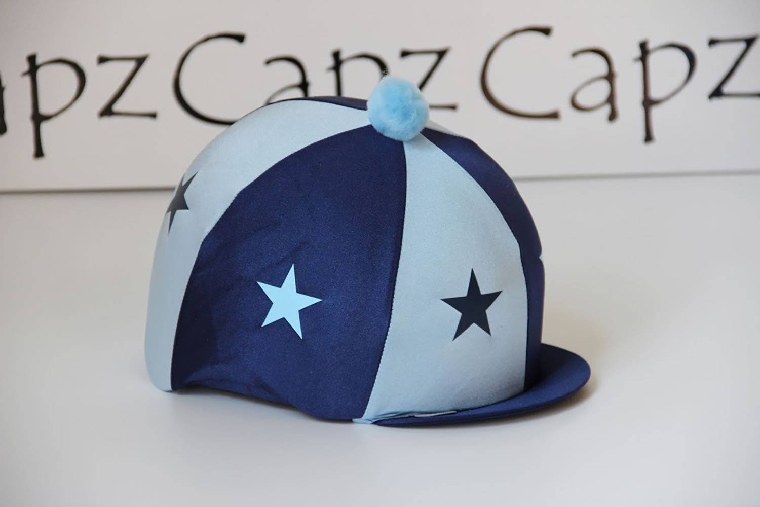 CAPZ MOTIF CAP COVER LYCRA STARZ NAVY/LIGHT BLUE  STARS