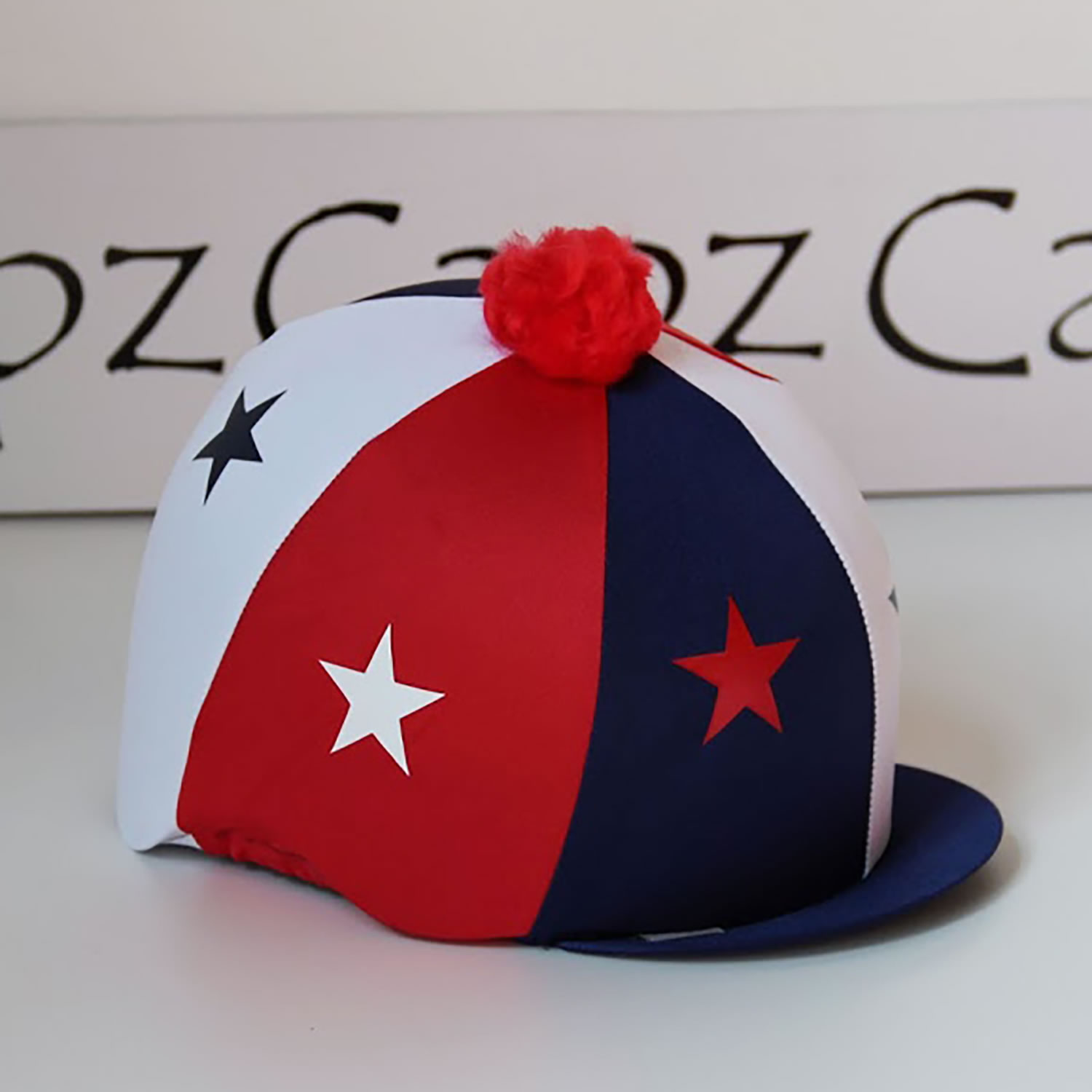 CAPZ MOTIF CAP COVER LYCRA STARZ RED/WHITE/BLUE  STARS
