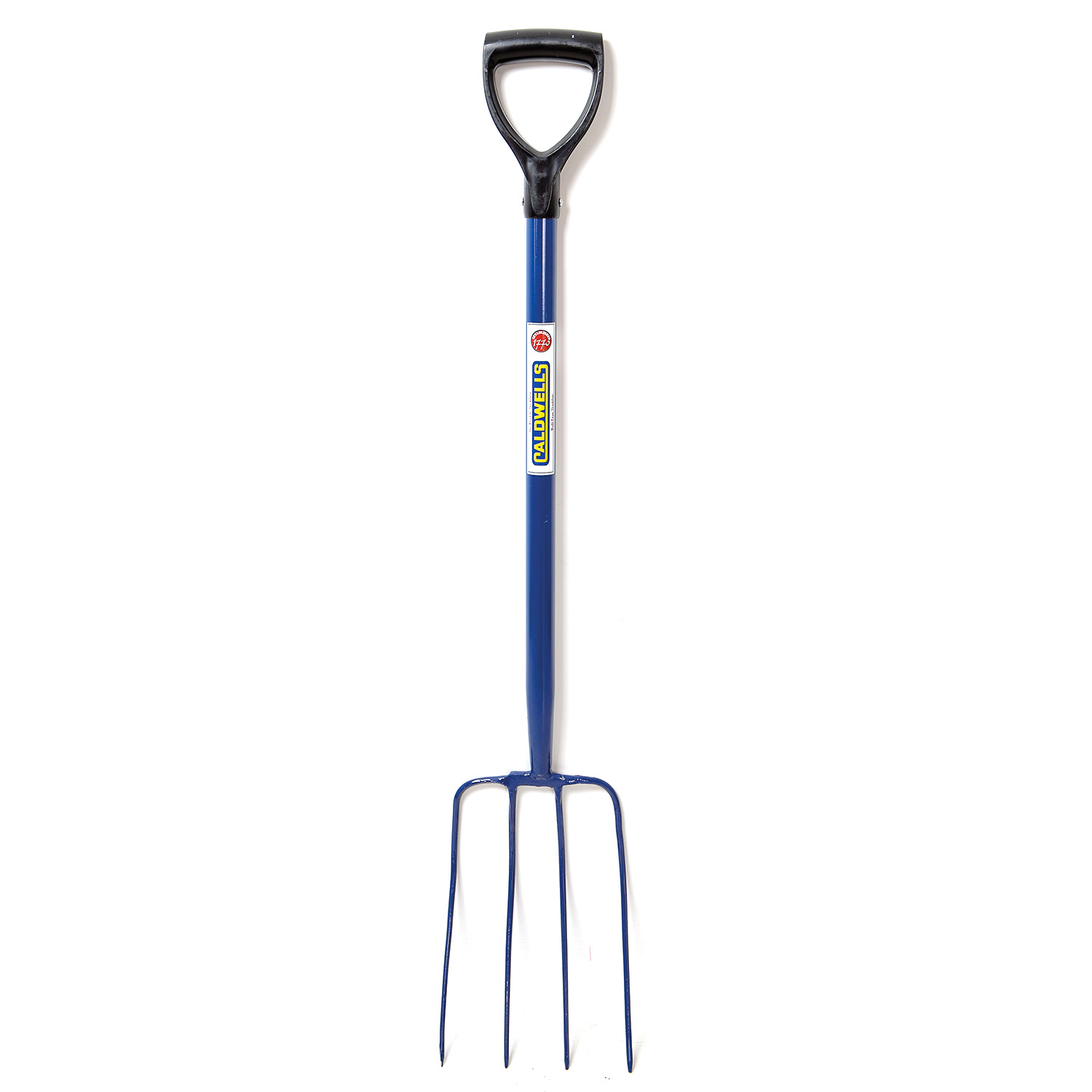 CALDWELLS 4 PRONG TUBULAR MUCK FORK PYD BLUE