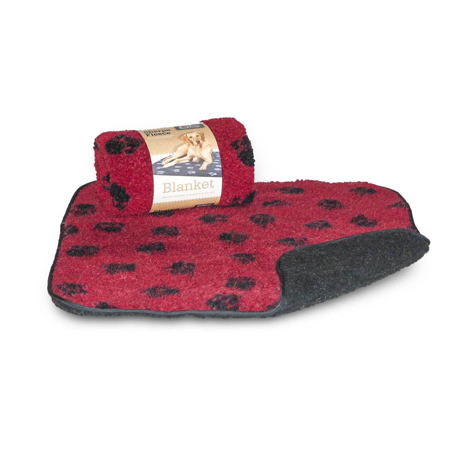 DANISH DESIGN FLEECE PAW BLANKET WINE MEDIUM