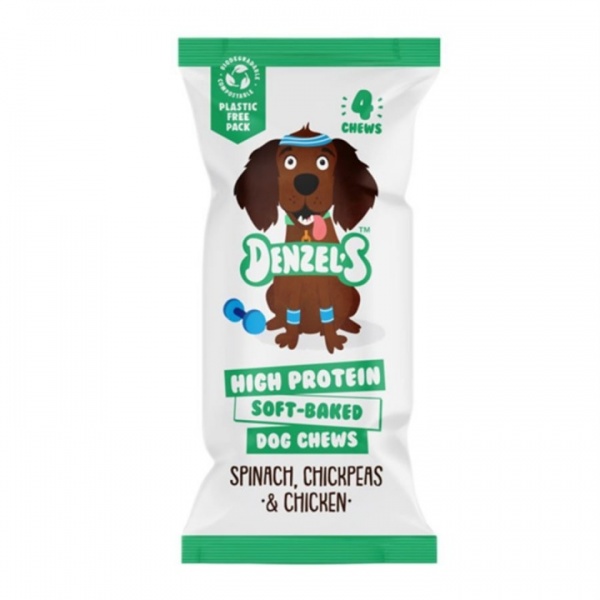 Denzels High Protein Dog Chews Spinach Chickpeas & Chicken