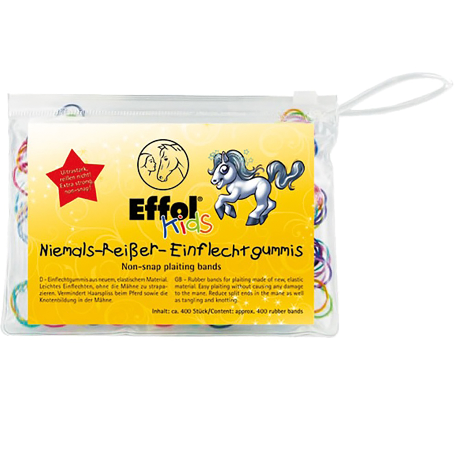 EFFOL KIDS NON-SNAP PLAITING BANDS 400 PACK 400 PACK