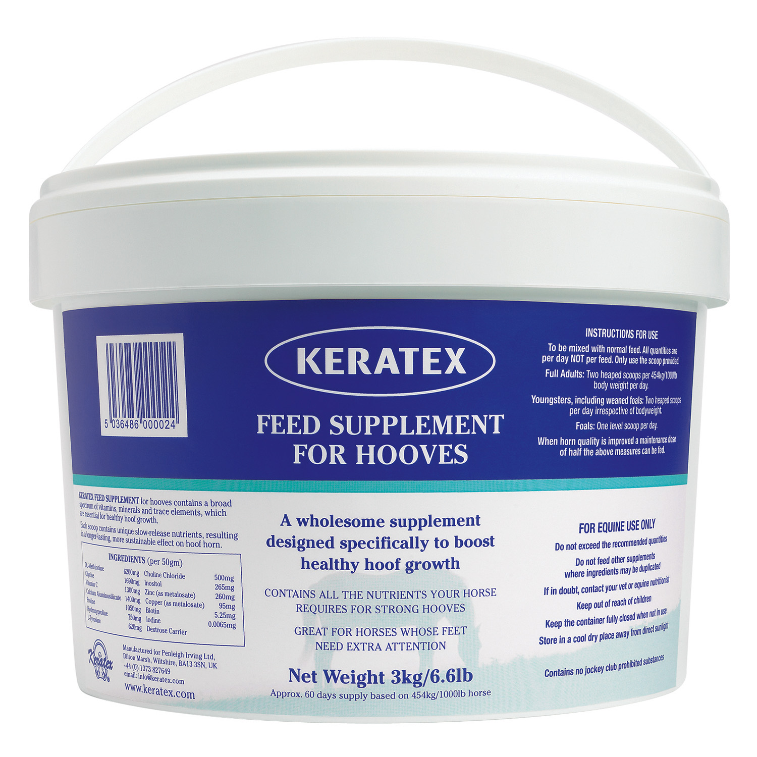 KERATEX FEED SUPPLEMENT FOR HOOVES 3 KG 3 KG