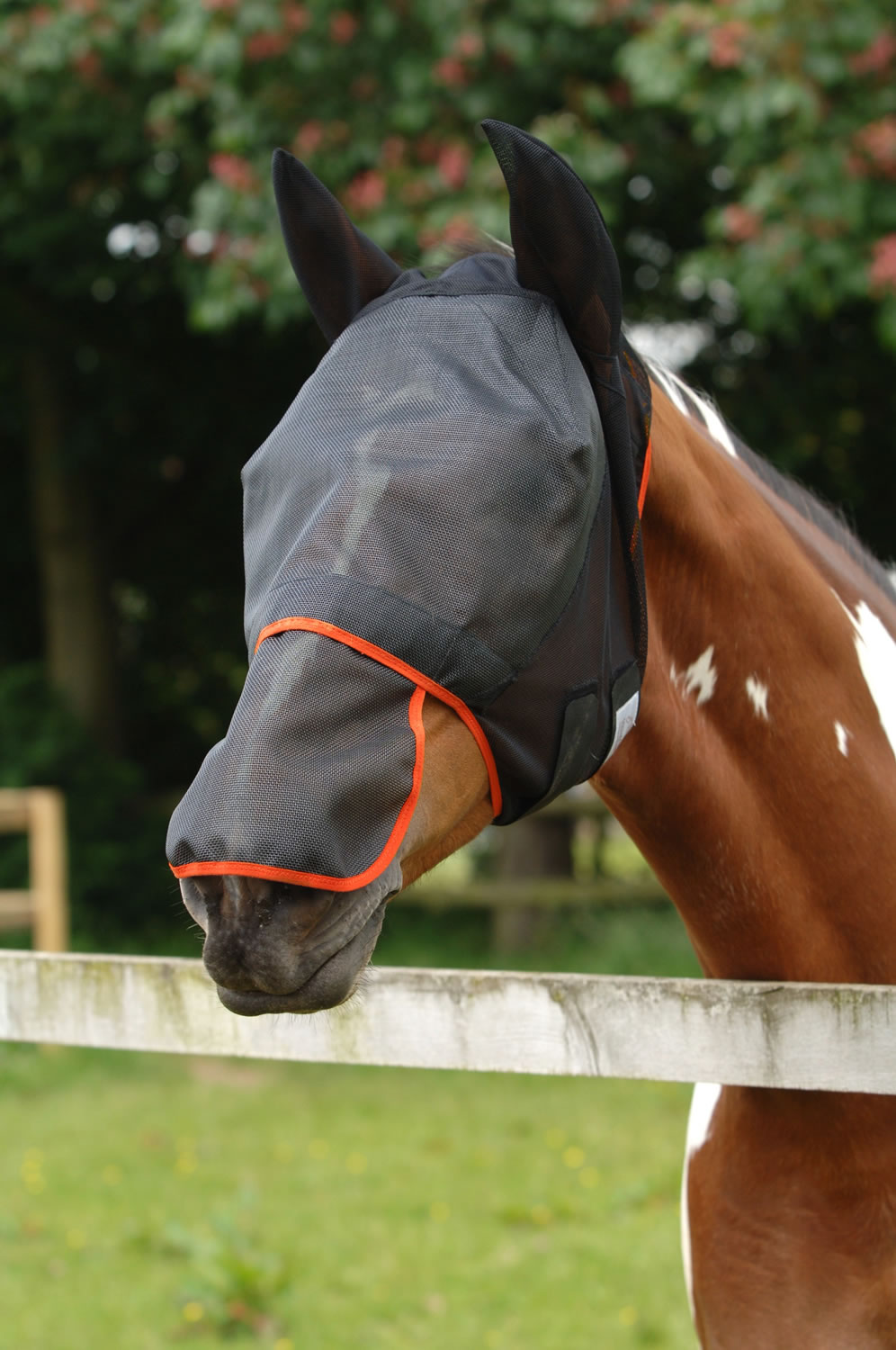 EQUILIBRIUM FIELD RELIEF MAX FLY MASK BLACK/ORANGE MEDIUM BLACK/ORANGE MEDIUM