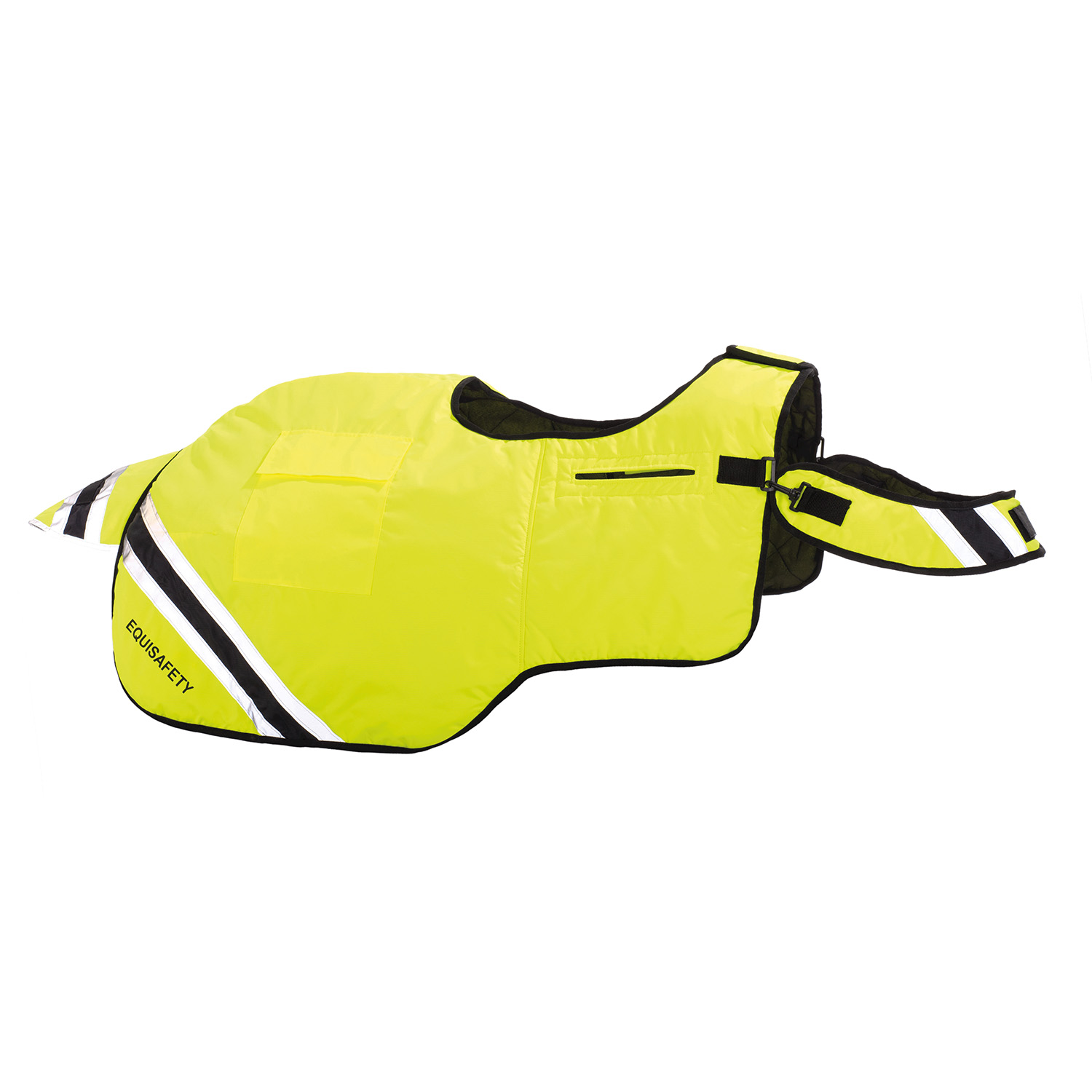 EQUISAFETY WATERPROOF QUILTED HI-VIS WRAP AROUND RUG  PONY YELLOW  PONY