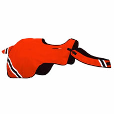 EQUISAFETY WATERPROOF QUILTED HI-VIS WRAP AROUND RUG  PONY RED-ORANGE PONY