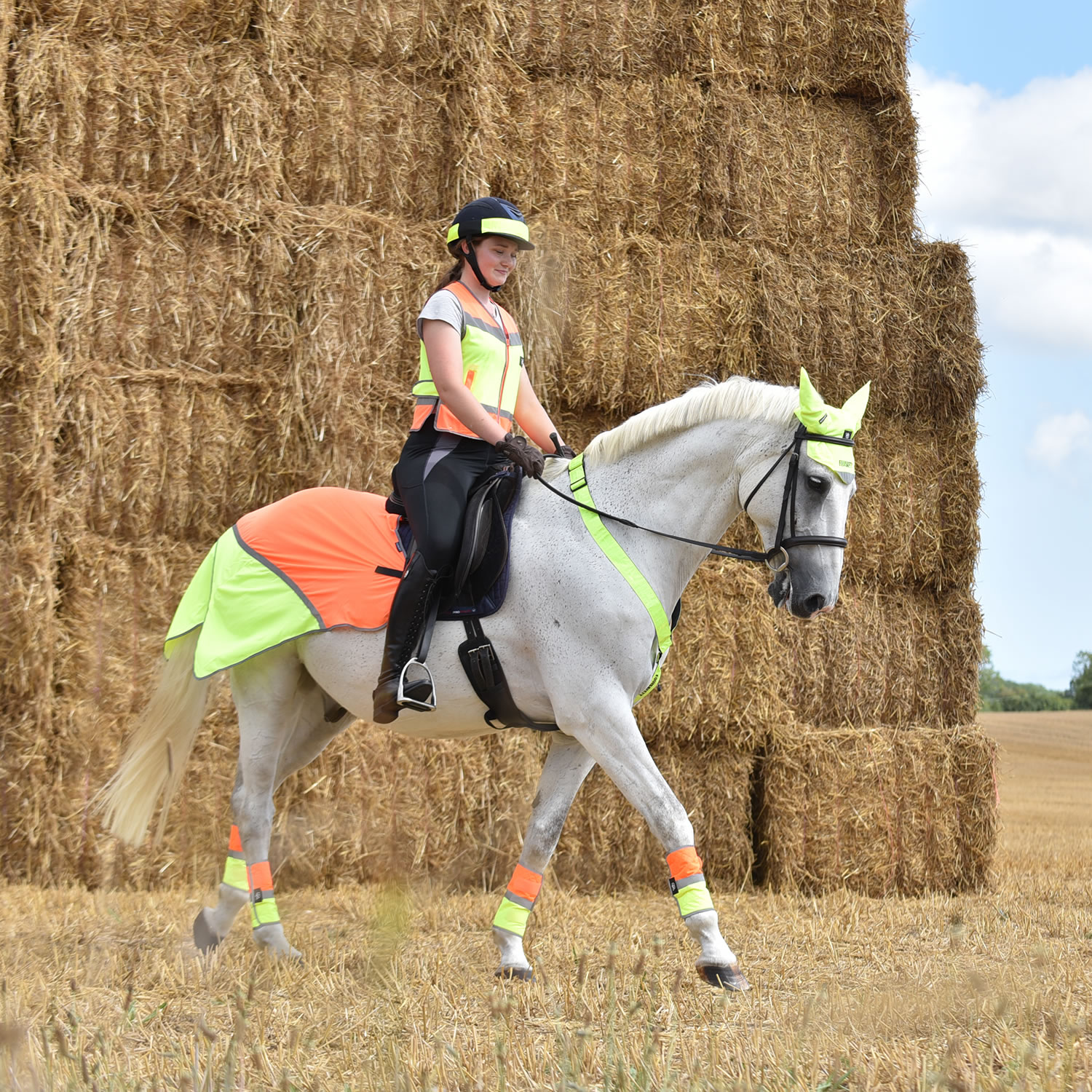 EQUISAFETY BREATHABLE MESH QUARTER SHEET YELLOW/ORANGE EQY1987 30 In a Case SHOW PONY