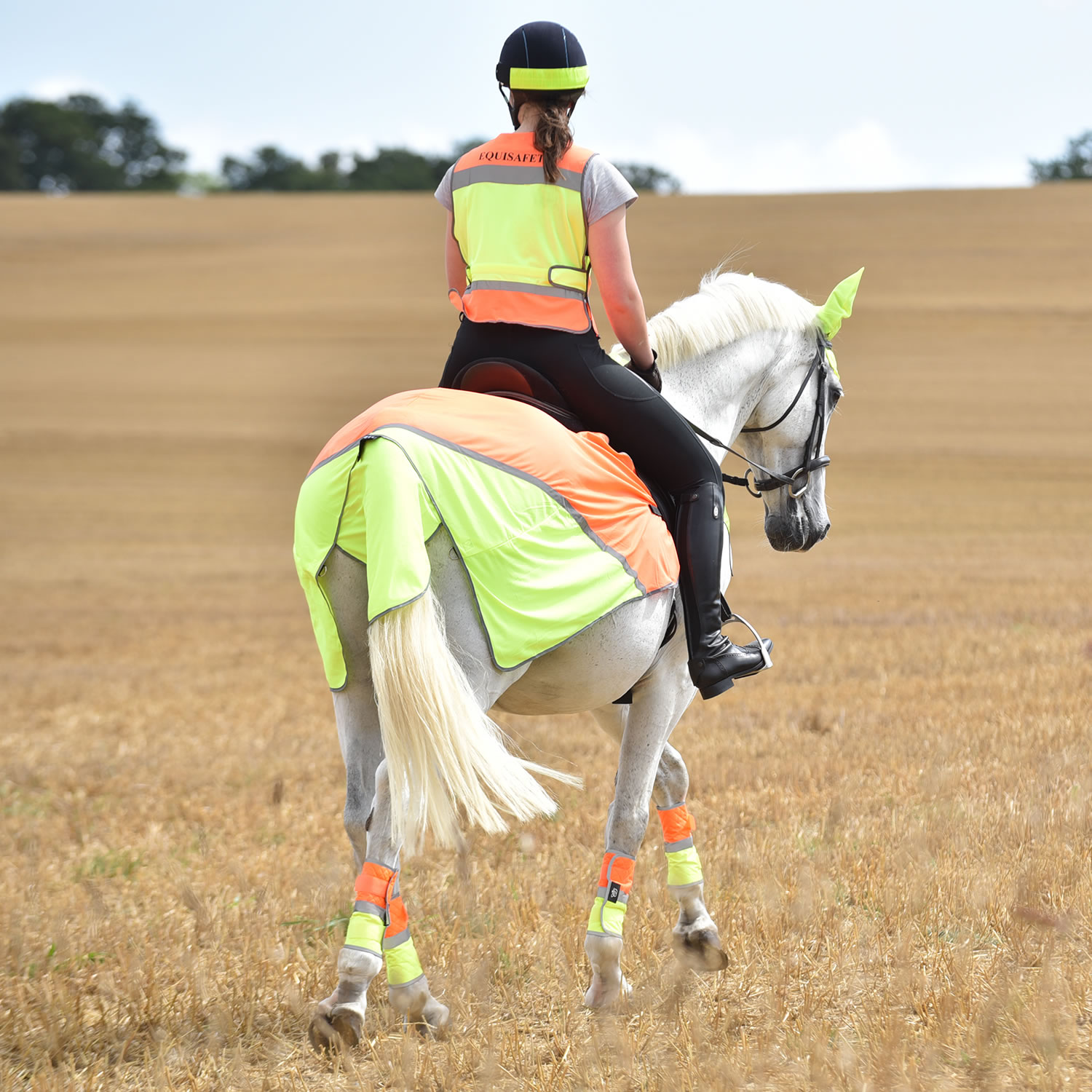 EQUISAFETY BREATHABLE MESH QUARTER SHEET YELLOW/ORANGE EQY1988 30 In a Case PONY