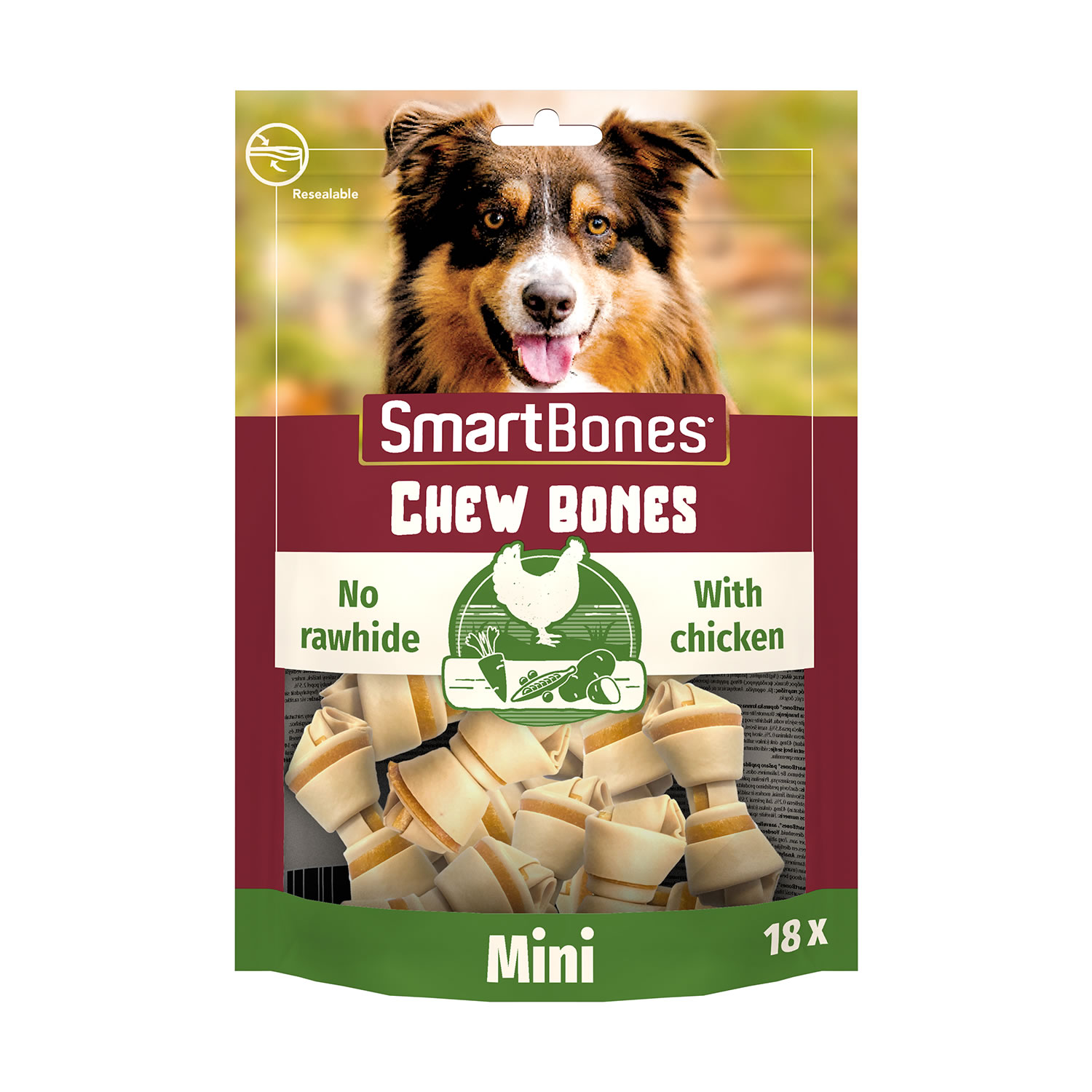 SMARTBONES CHICKEN CHEW BONES  MINI X 18 BONES