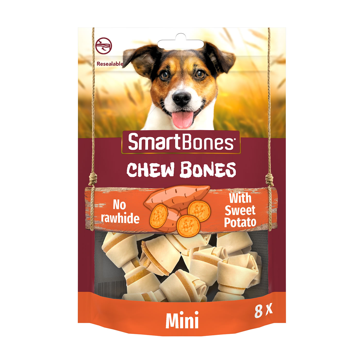 SMARTBONES SWEET POTATO CHEW BONES  MINI X 8 BONES