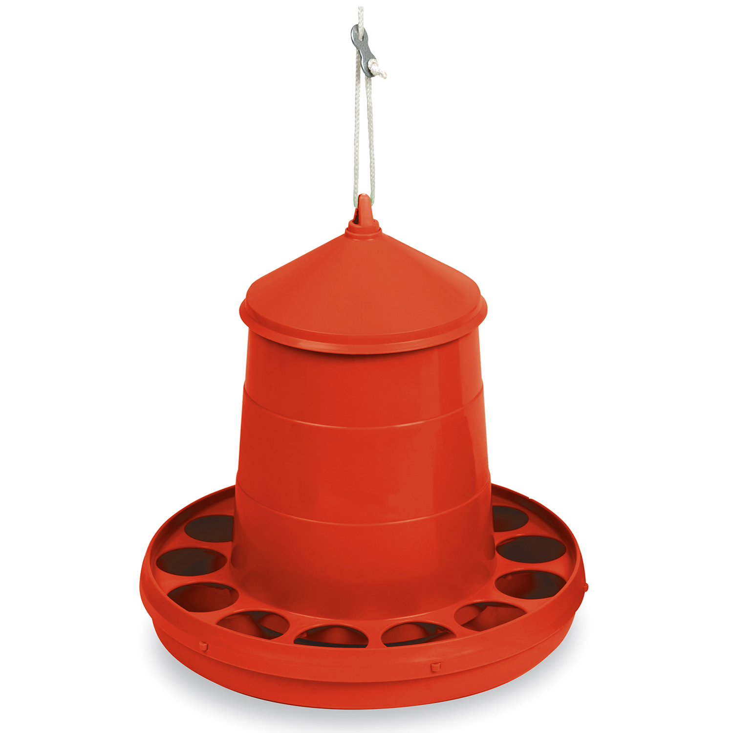 GAUN POULTRY FEEDER PLASTIC RED 2 KG  RED