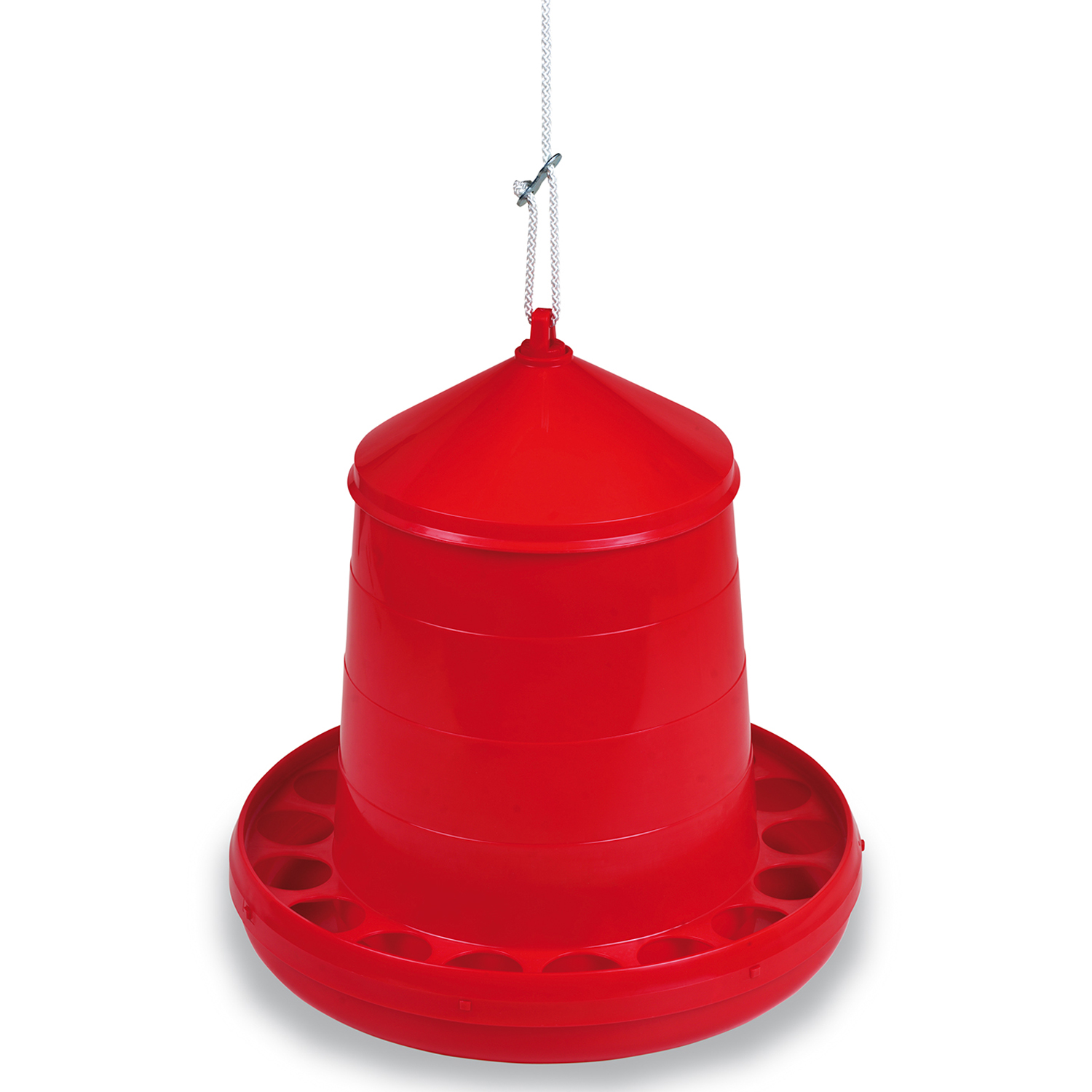 GAUN POULTRY FEEDER PLASTIC RED 8 KG  RED