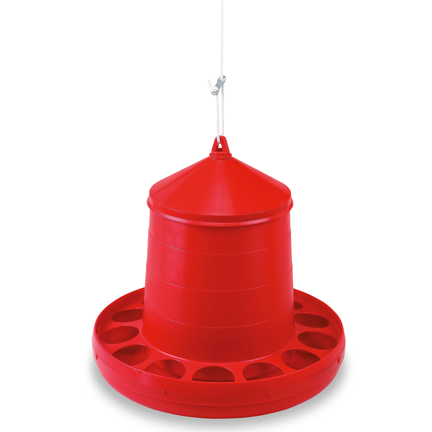 GAUN POULTRY FEEDER PLASTIC RED 12 KG  RED