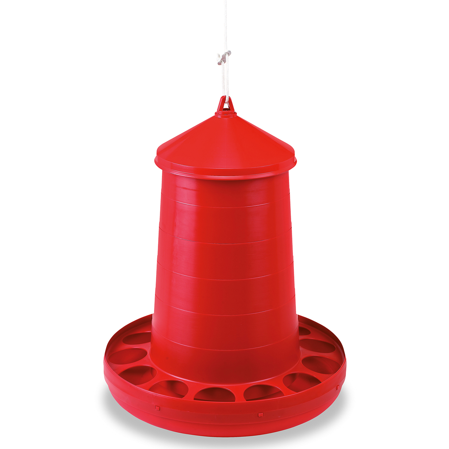 GAUN POULTRY FEEDER PLASTIC RED 16 KG  RED