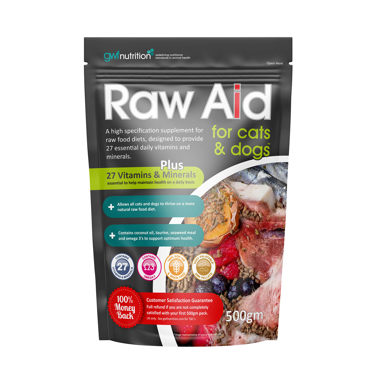 GWF RAW AID FOR CATS & DOGS  500 GM