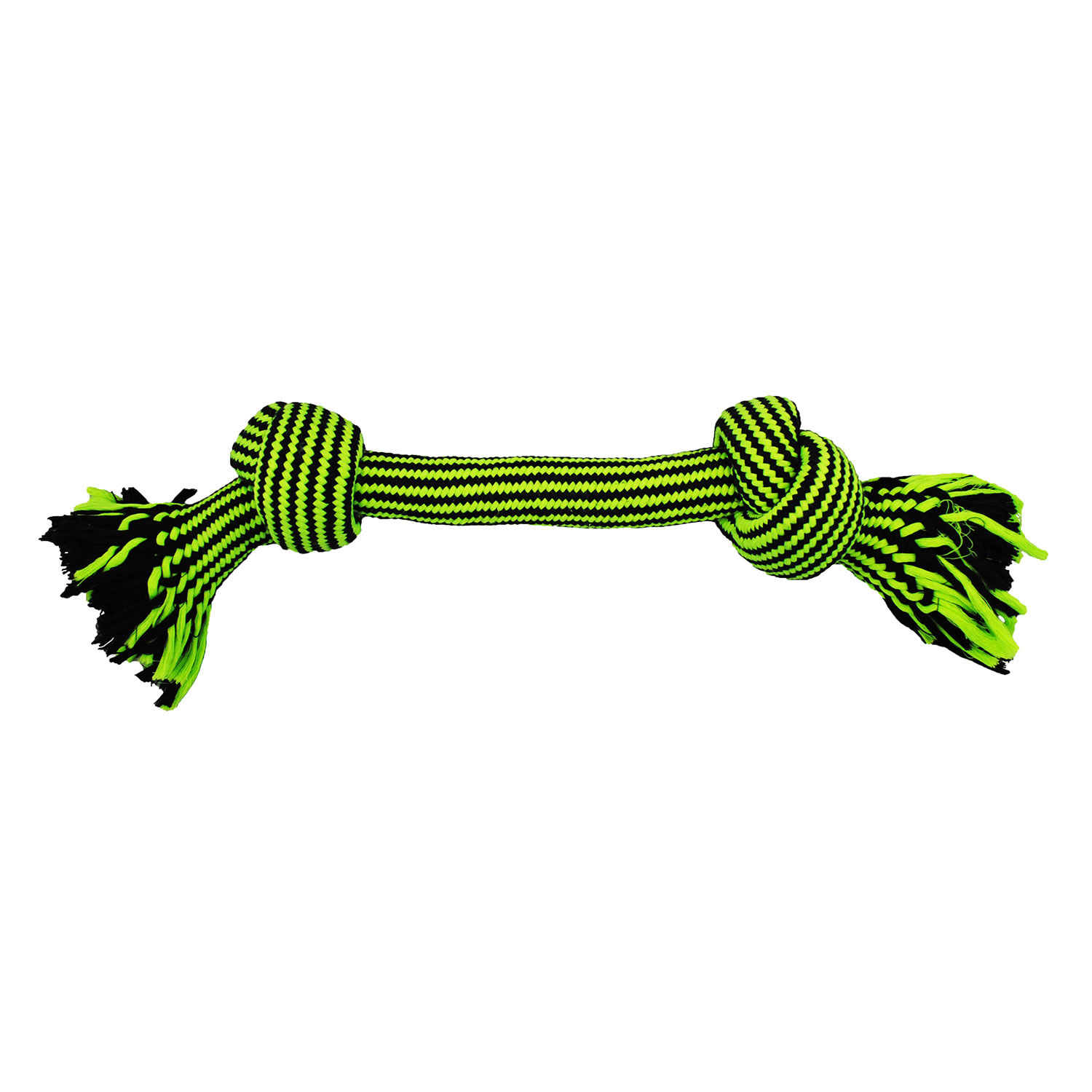JOLLY PETS KNOT-N-CHEW 2 KNOT ROPE LARGE/XLARGE GREEN/BLACK 2 KNOT