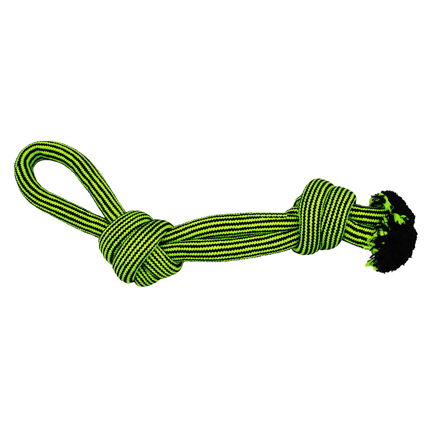JOLLY PETS KNOT-N-CHEW LOOPED ROPE 6'' GREEN/BLACK
