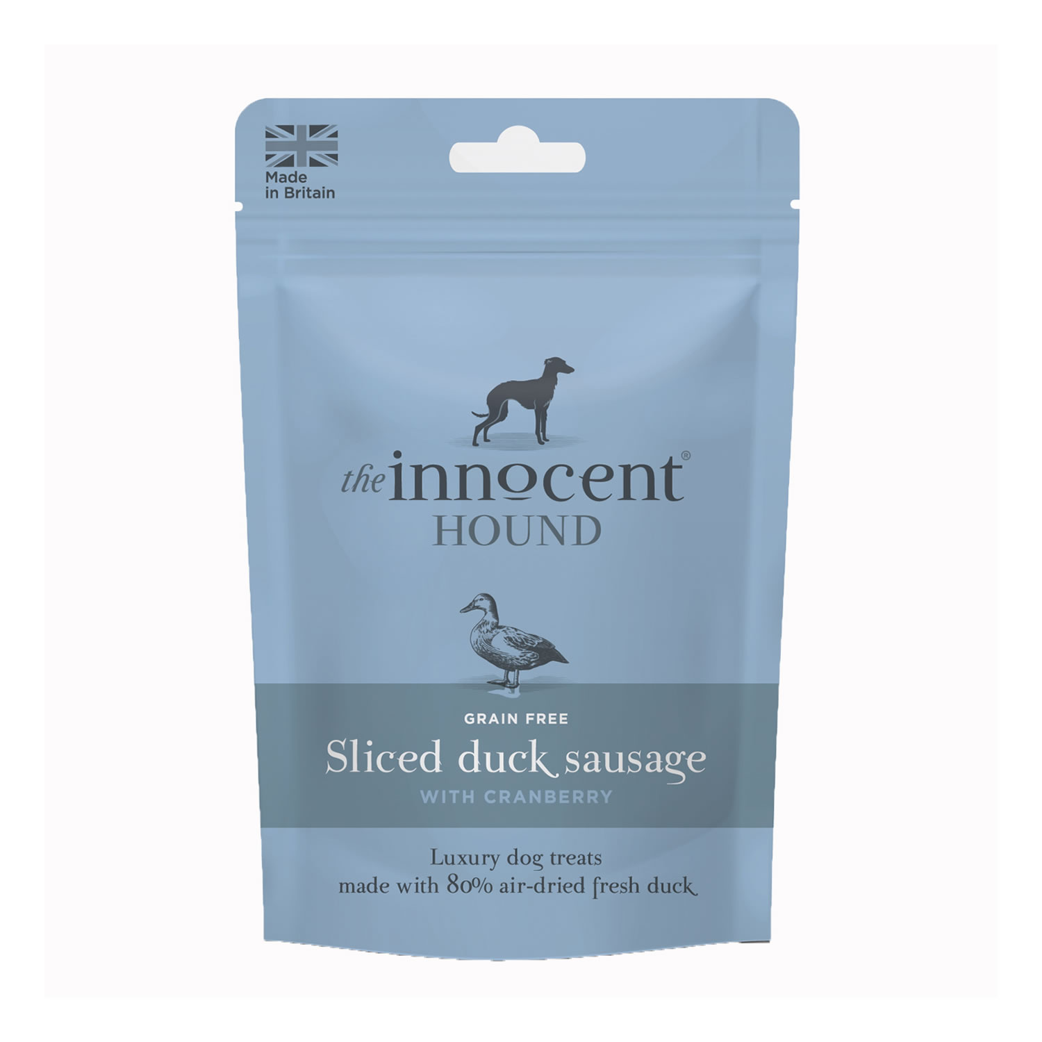THE INNOCENT HOUND SLICED DUCK SAUSAGE WITH CRANBERRY TREATS  70 GM