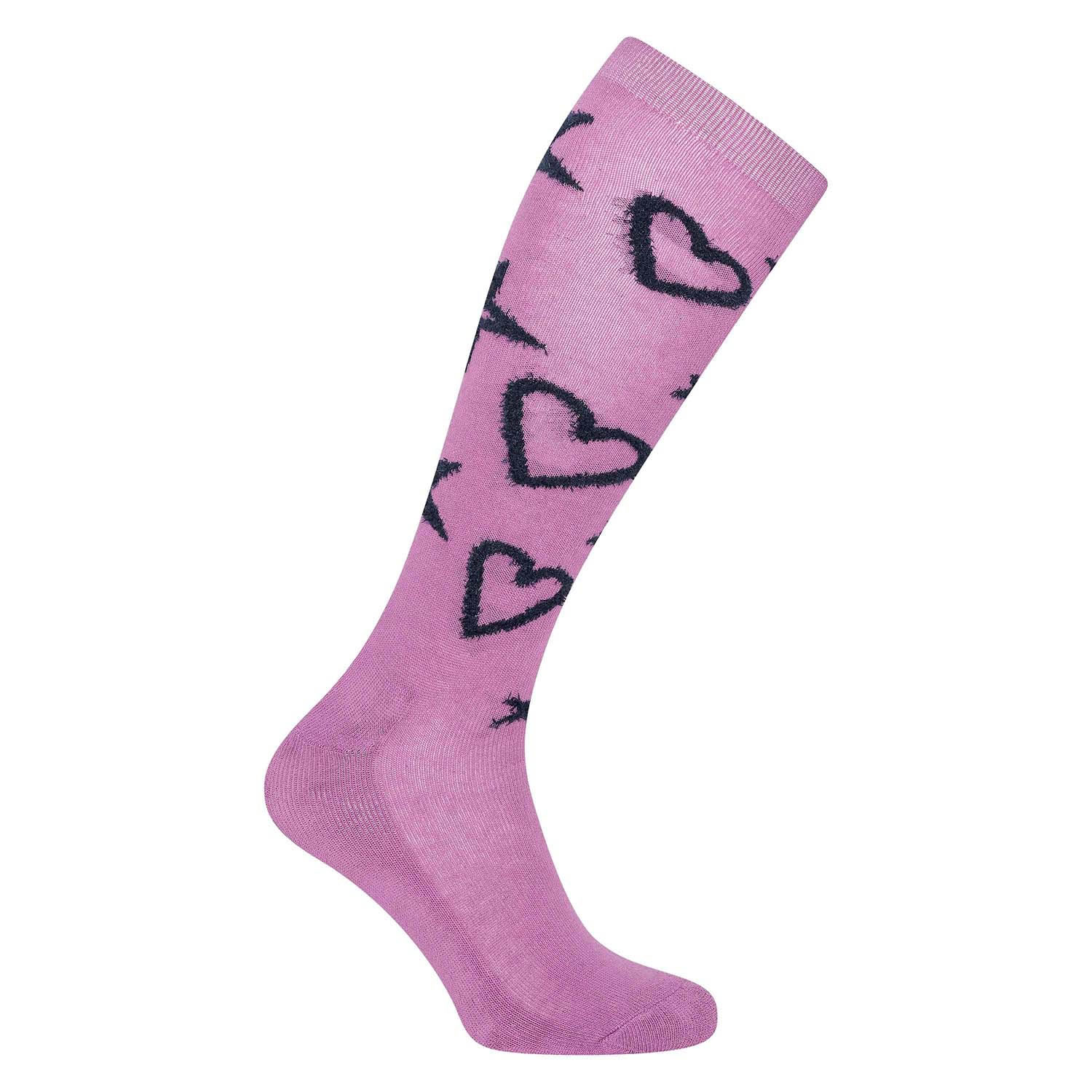 IMPERIAL RIDING SOCKS IRHCOSY HEARTS BLOOM PINK