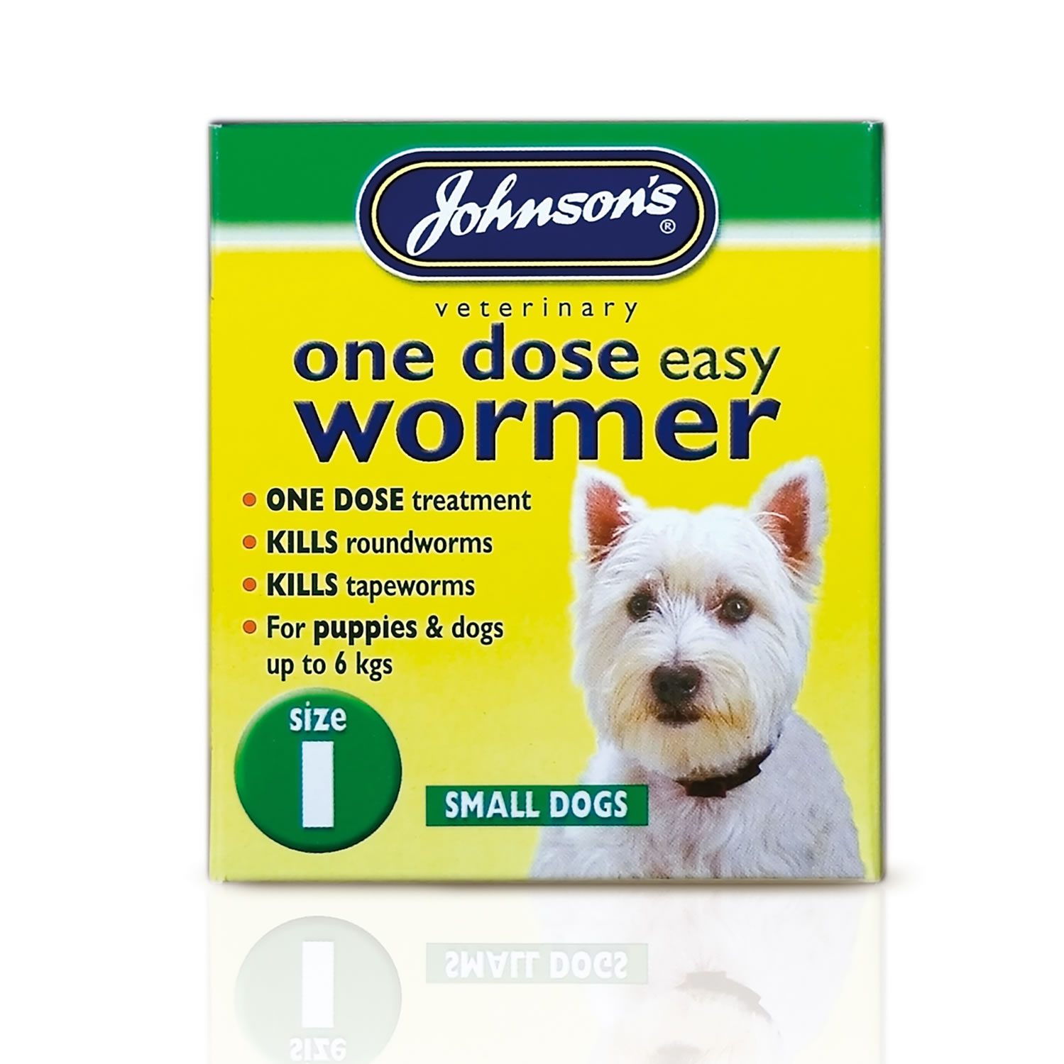 JOHNSON'S VETERINARY EASY WORMER ONE DOSE FOR DOGS SIZE ONE  EACH 4 TABLETS