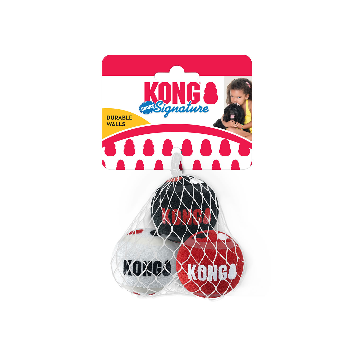 KONG SIGNATURE SPORT BALLS MEDIUM  3 PACK