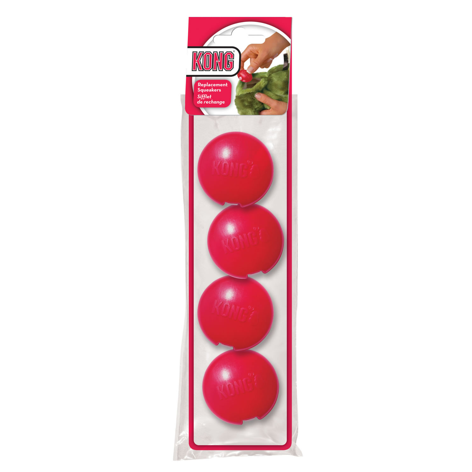 KONG DR NOYS SPARE SQUEAKERS LARGE  4 PACK