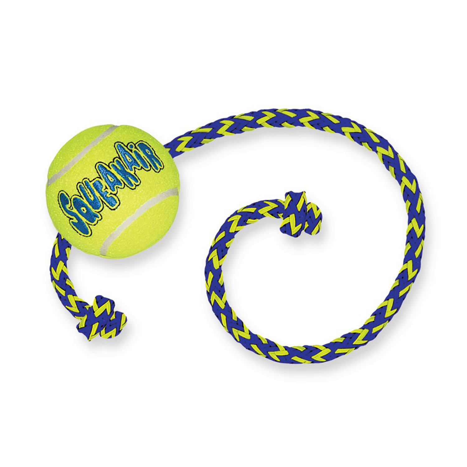 KONG SQUEAKAIR BALL WITH ROPE MEDIUM