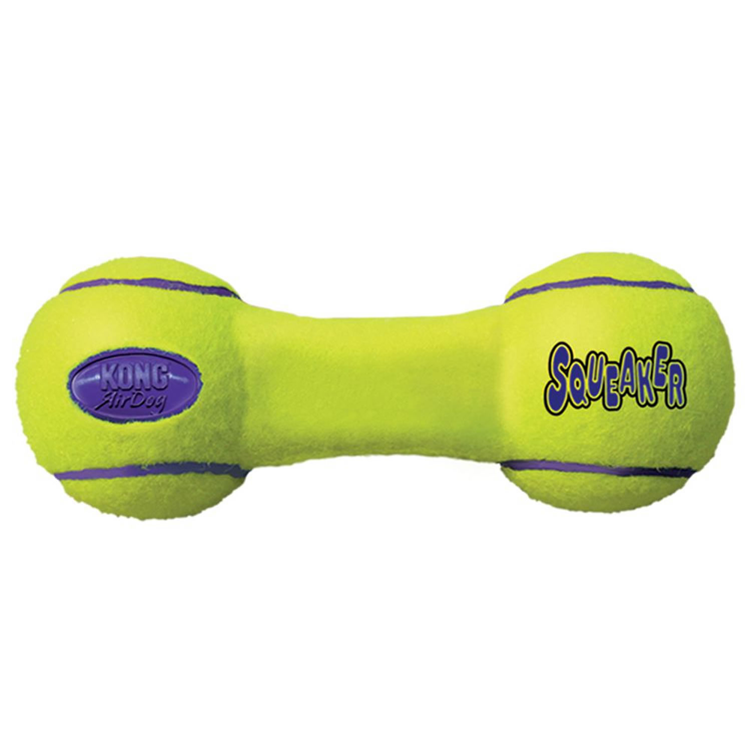 KONG AIRDOG SQUEAKER DUMBBELL SMALL YELLOW/BLUE