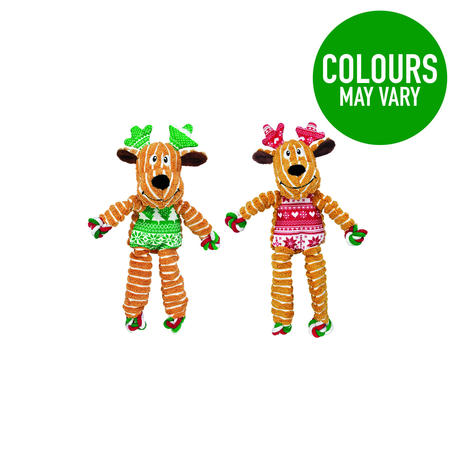 KONG Holiday Floppy Knots Reindeer Assorted Colours - Small/Medium