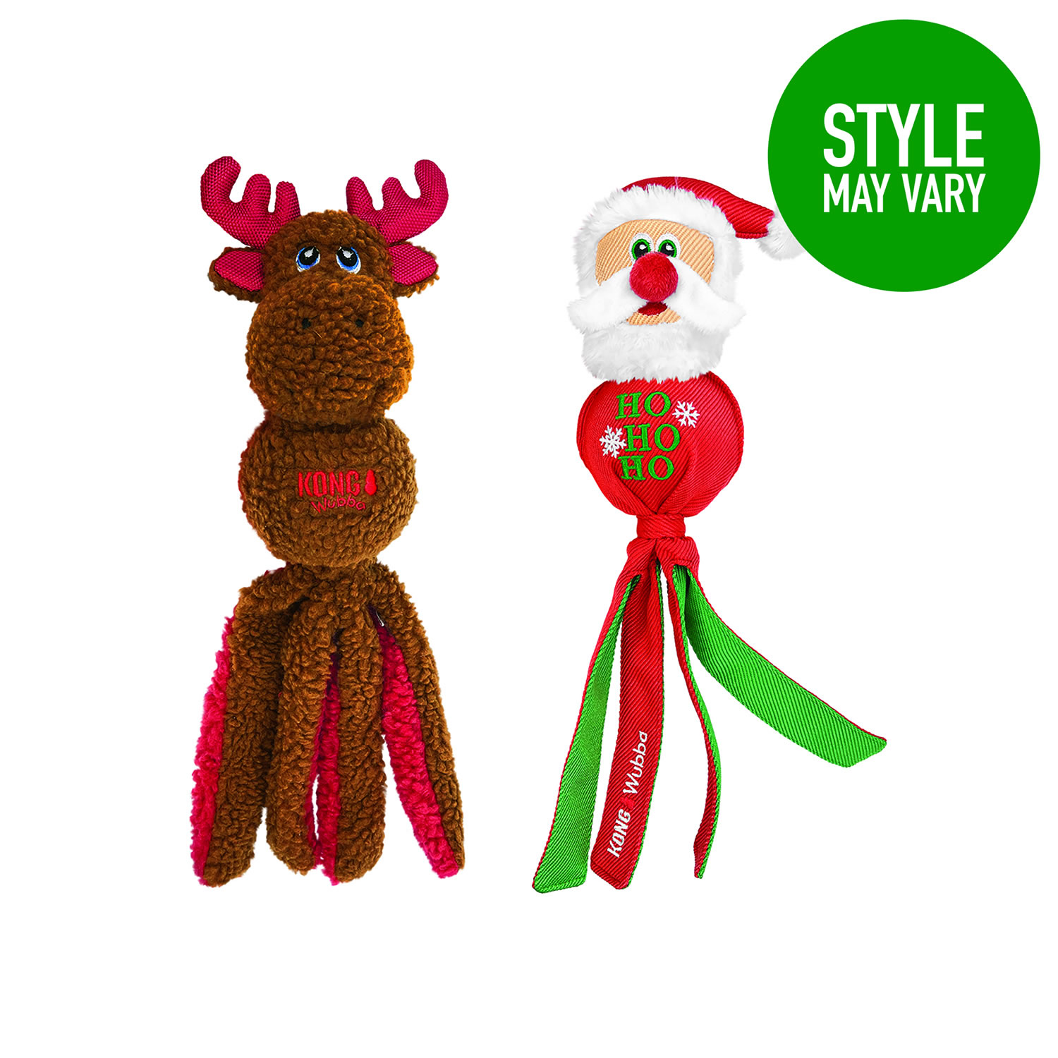 KONG Holiday Wubba Santa/Reindeer Assorted Styles - Large
