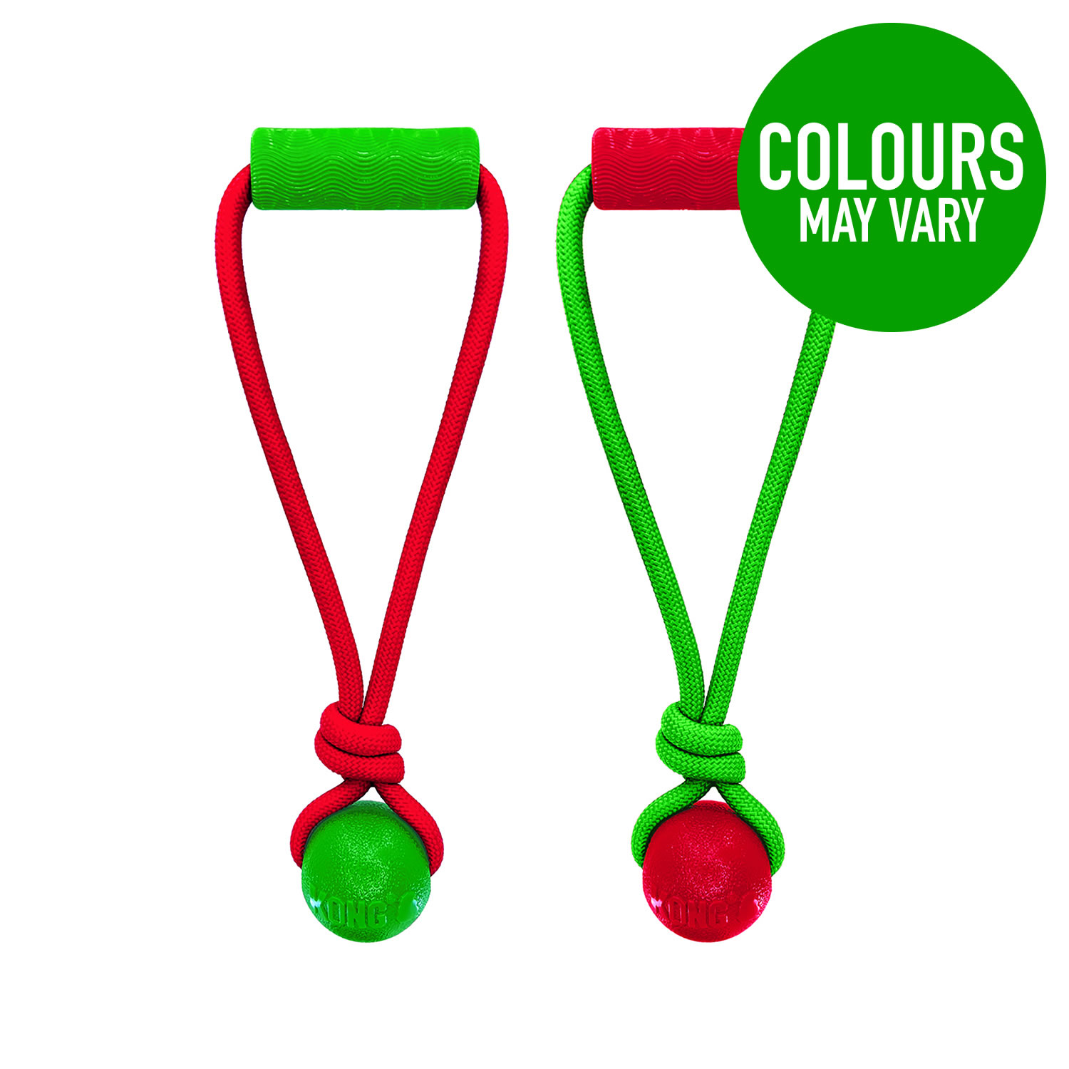 KONG Holiday Jaxx Brights Tug with Ball Assorted Colours - Medium