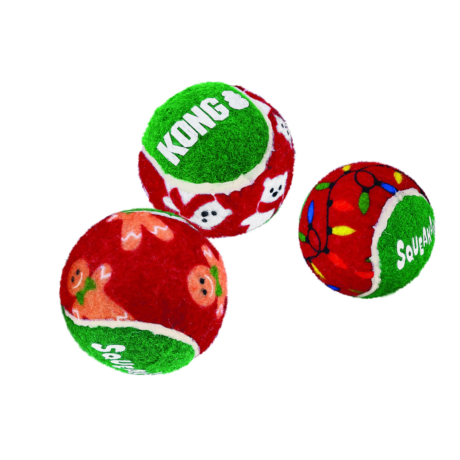 KONG Holiday SqueakAir Balls - Medium x 6 Pack