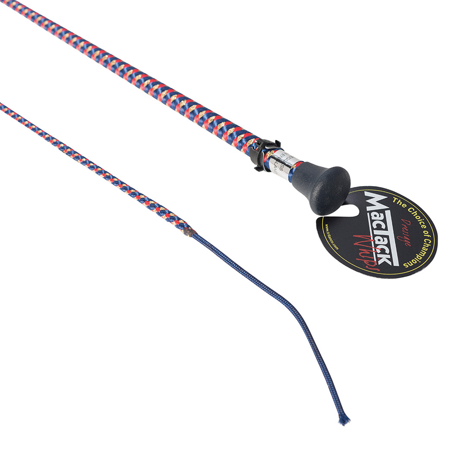 MACTACK DRESSAGE WHIP WITH METALLIC FLECK S159/M 39'' NAVY/RED 39''