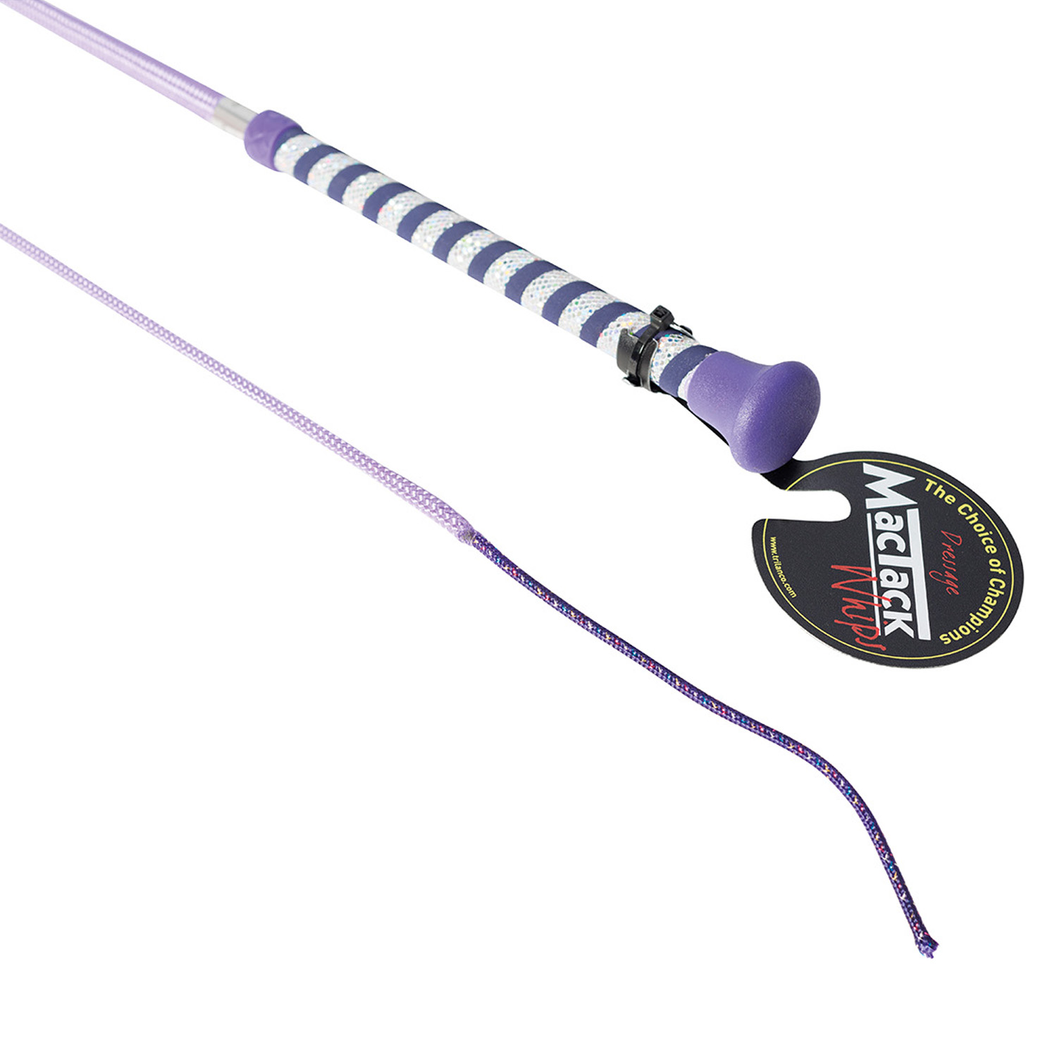 MACTACK DRESSAGE WHIP WITH SILVER GLITTER HANDLE S191 39'' LILAC/PURPLE 39''