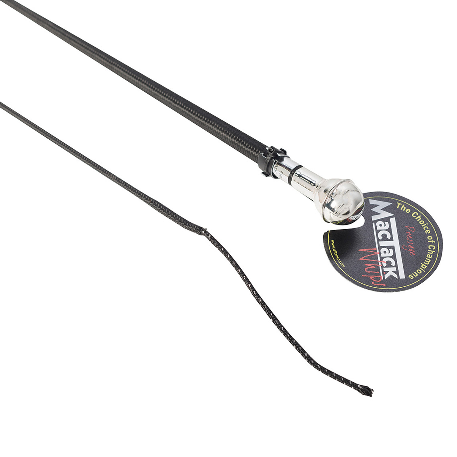 MACTACK DRESSAGE WHIP WITH BALL CAP S209 39'' BLACK WITH SILVER 39''