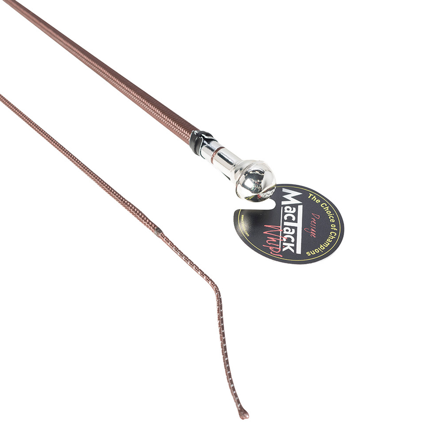 MACTACK DRESSAGE WHIP WITH BALL CAP S209 39'' BROWN WITH SILVER 39''