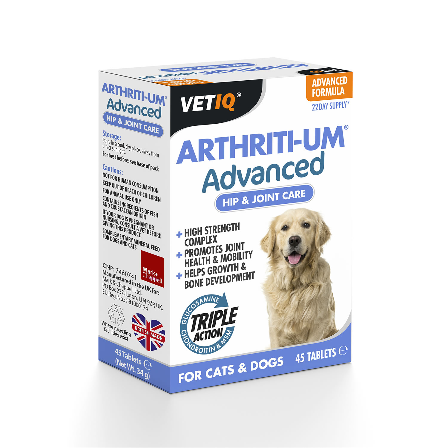 VETIQ ARTHRITI-UM ADVANCED TABLETS FOR CATS & DOGS 45 PACK